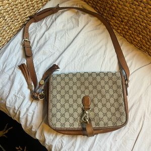 Gucci Marrakech GG canvas leather flap bag